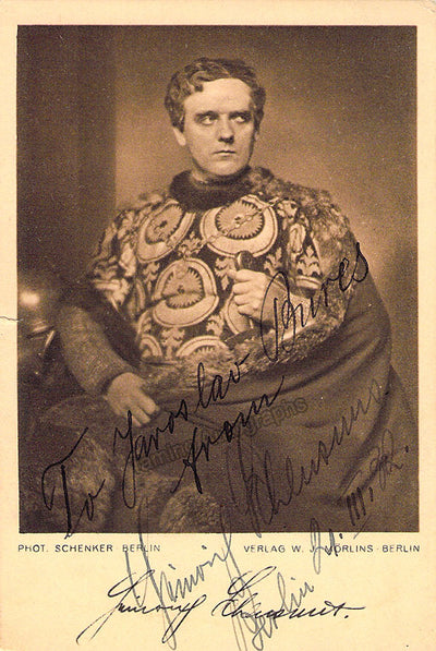 Schlusnus, Heinrich - Signed Photograph in role
