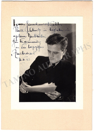 Sutermeister, Heinrich - Signed Photograph 1943