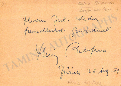 Rehfuss, Heinz - Signed Postcard 1951