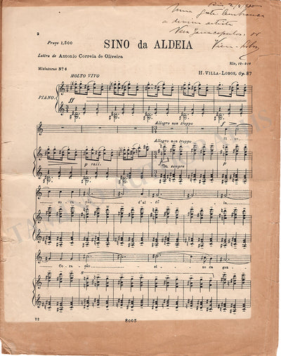 Villa-lobos, Heitor - Signed Score 1920