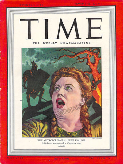 Traubel, Helen - Signed Time Magazine Cover 1946