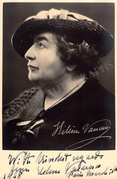Vacarescu, Helene - Signed Photograph 1938