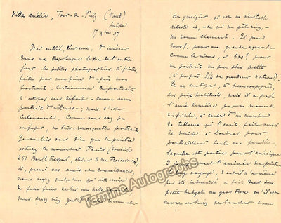 Duparc, Henri - Autograph Letter Signed 1907