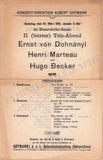 Marteau, Henri - Set x 2 Concert Programs Vienna 1911