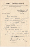 Rabaud, Henry - Set of 5 Autograph Letters Signed
