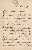 Sellier, Henri - Autograph Letter Signed 1891
