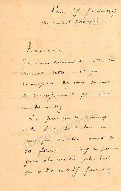 Set of 2 Autograph Letters Signed (1917 & 1929)