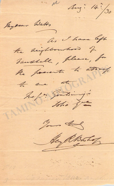Bishop, Henry Rowley - Autograph Note Signed 1930