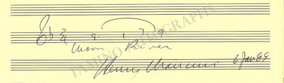 Mancini, Henry - Autograph Music Quote Signed 1989 "Moon River"