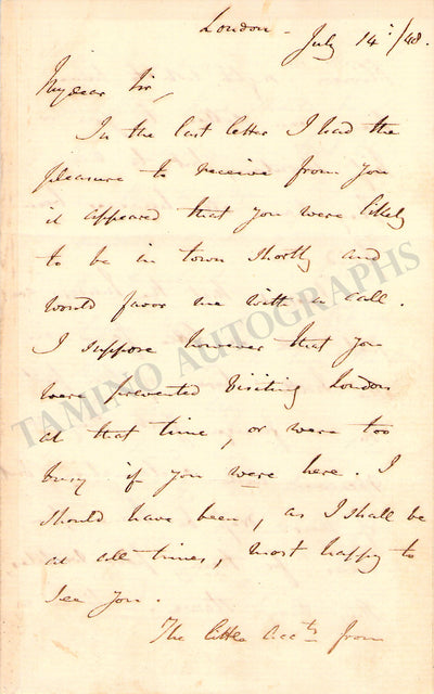 Bishop, Henry Rowley - Set of 2 Autograph Letters Signed