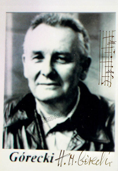 Gorecki, Henryk - Signed Photograph with Musical Quote