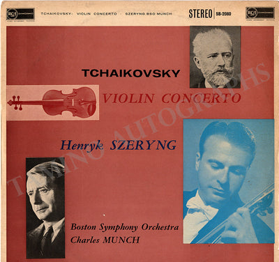 Szeryng, Henryk - Signed LP Record Tchaikovsky Violin Concerto