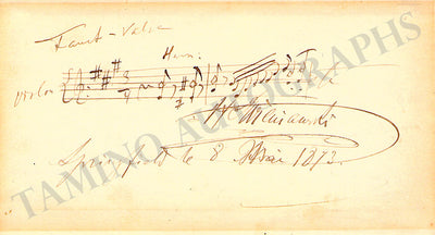 Wieniawski, Henryk - Autograph Music Quote Signed 1873