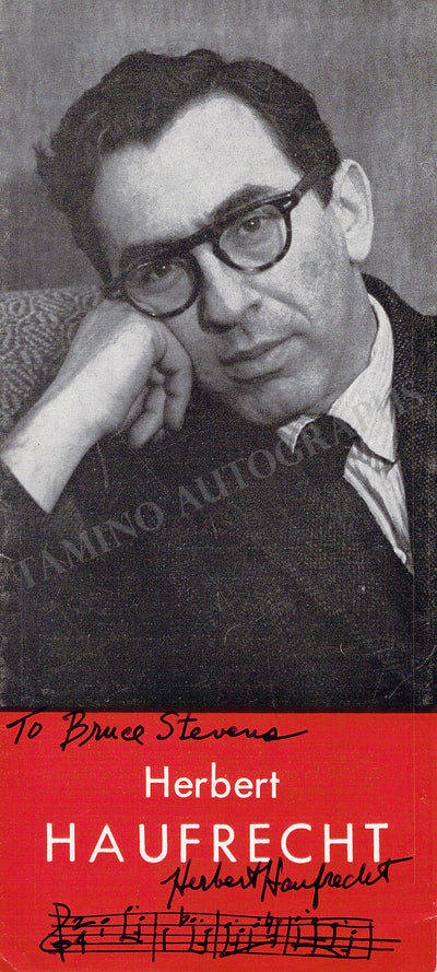 Haufrecht, Herbert - Signed Brochure