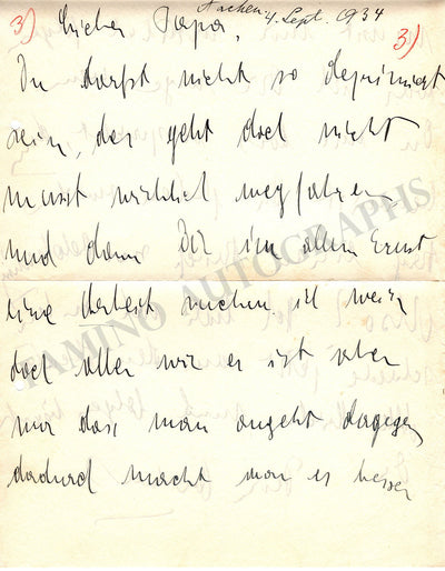 Autograph Letter Signed to his dad (1934)