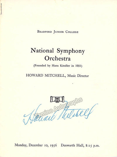 Mitchell, Howard - Set of 2 Signed Programs Haverhill 1956/57