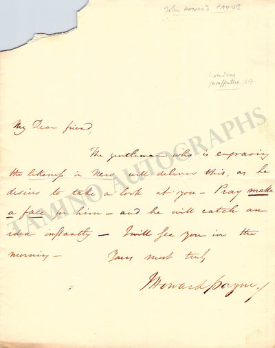 Payne, John Howard - Autograph Letter Signed