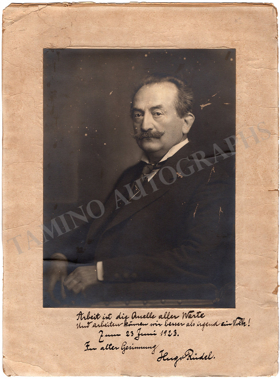 Hugo Raud Hugo Rudel Autograph Signed Photograph 1923 – Tamino