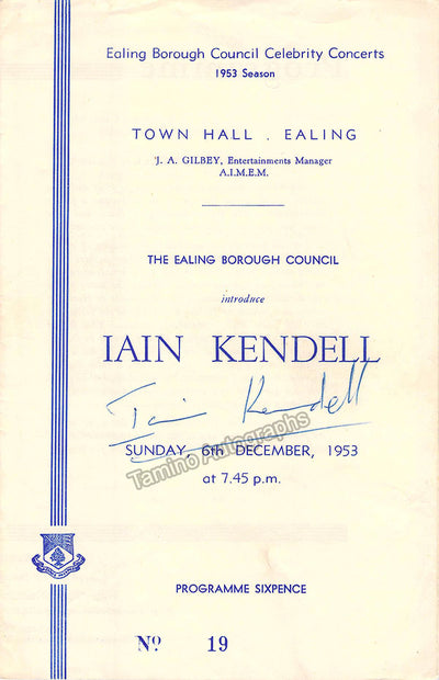 Kendell, Iain - Signed Program Ealing 1953