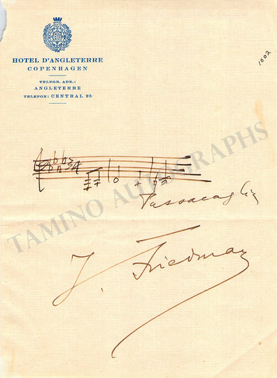 Friedman, Ignaz - Autograph Music Quote Signed