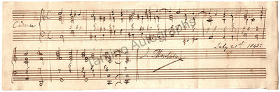 Moscheles, Ignaz - Autograph Music Quote Signed 1845