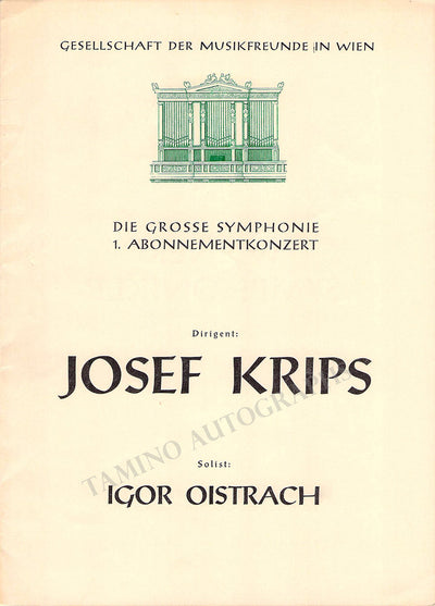Oistrakh, Igor - Concert Program Vienna 1958