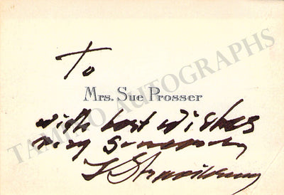 Stravinsky, Igor & Soulima - Double Signed Card