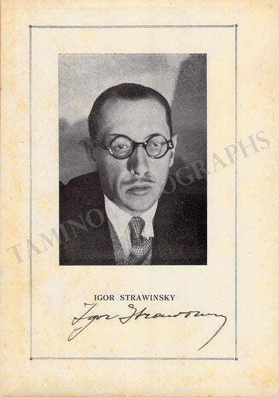 Stravinsky, Igor - Signed Program Trieste 1931