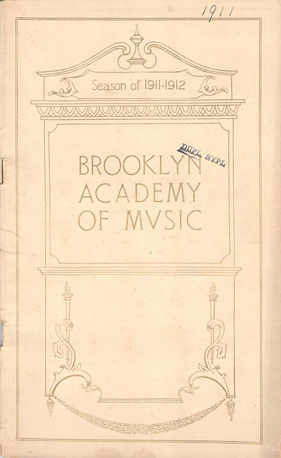 Imperial Russian Ballet - Performance Program Brooklyn 1912