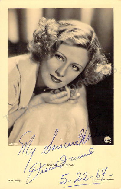 Dunne, Irene - Signed Photograph 1967