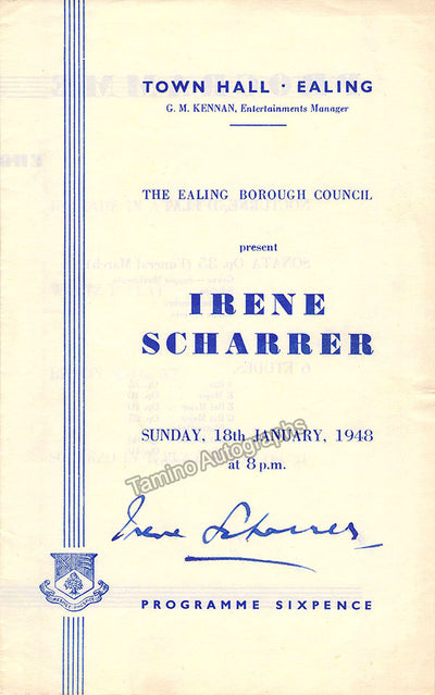 Scharrer, Irene - Signed Program Ealing 1948