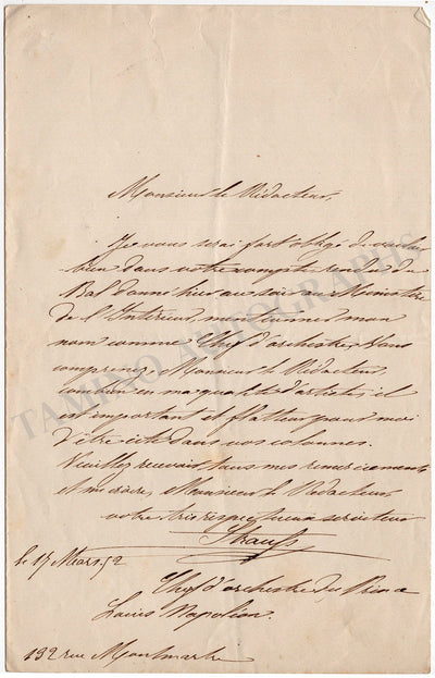 Strauss, Isaac - Set of 2 Autograph Letters Signed