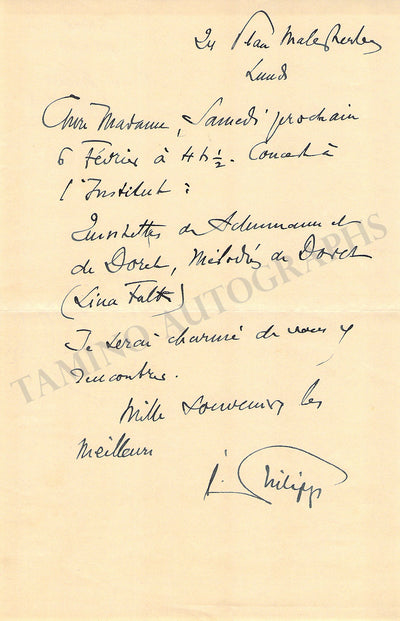 Philipp, Isidor - Autograph Letter Signed