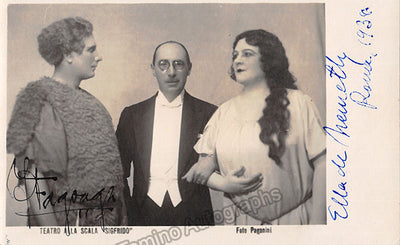 Fagoaga, Isidoro - De Nemethy, Ella - Double Signed Photograph in Siegfried with Ettore Panizza