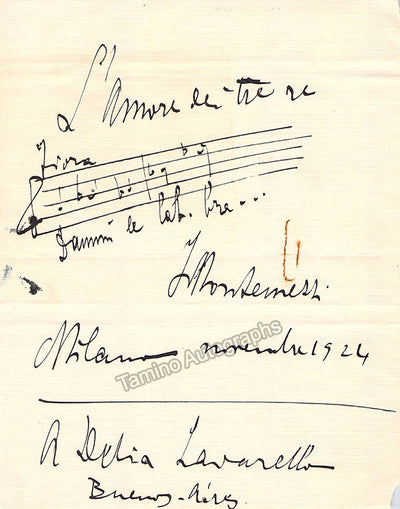 Autograph Music Quote Signed (1924)
