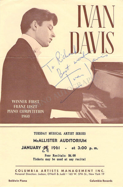 Davis, Ivan - Signed Playbill 1961