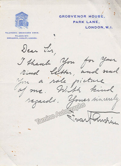 Andresen, Ivar - Autograph Note Signed