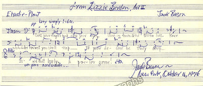 Beeson, Jack - Autograph Music Quote Signed 1976