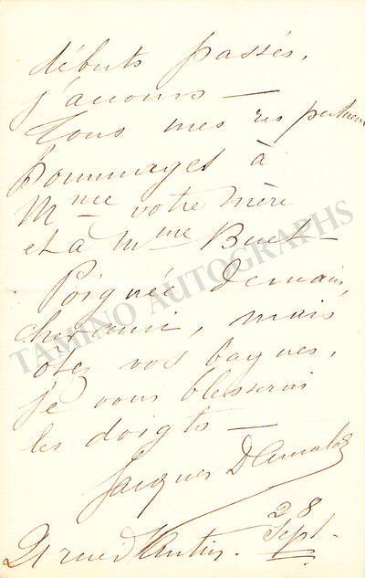 Jacques Damala Autograph Manuscripts