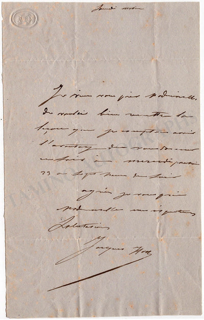 Herz, Jacques - Set of 2 Autograph Letters Signed