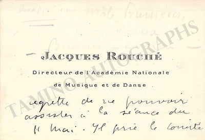 Rouche, Jacques - Set of 2 Autograph Business Cards
