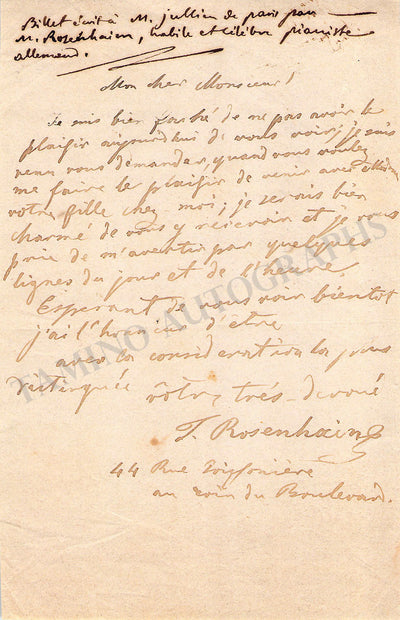 Rosenhain, Jakob - Autograph Letter Signed