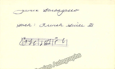 Barbagallo, James - Autograph Music Quote Signed & Flyer