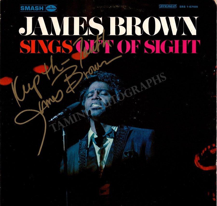 Brown, James - Signed LP Record Sleeve