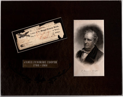 Fenimore Cooper, James - Signed Receipt 1830s