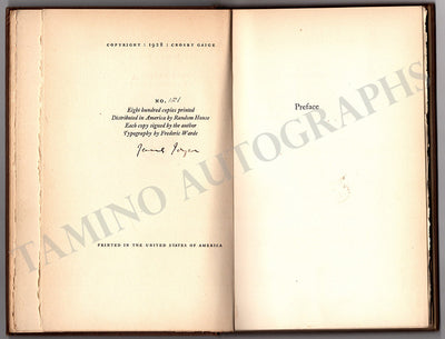 Joyce, James - Signed Book " Anna Livia Plurabelle" - First Edition 1928