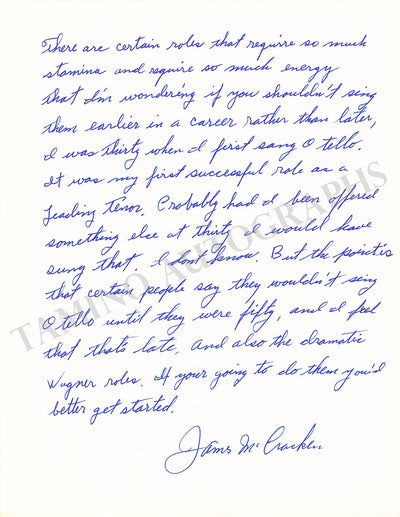 Opera Singers - Collection of 5 Autograph Essays