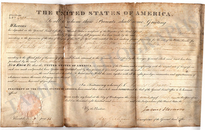 Monroe, James - Signed Land Deed 1823