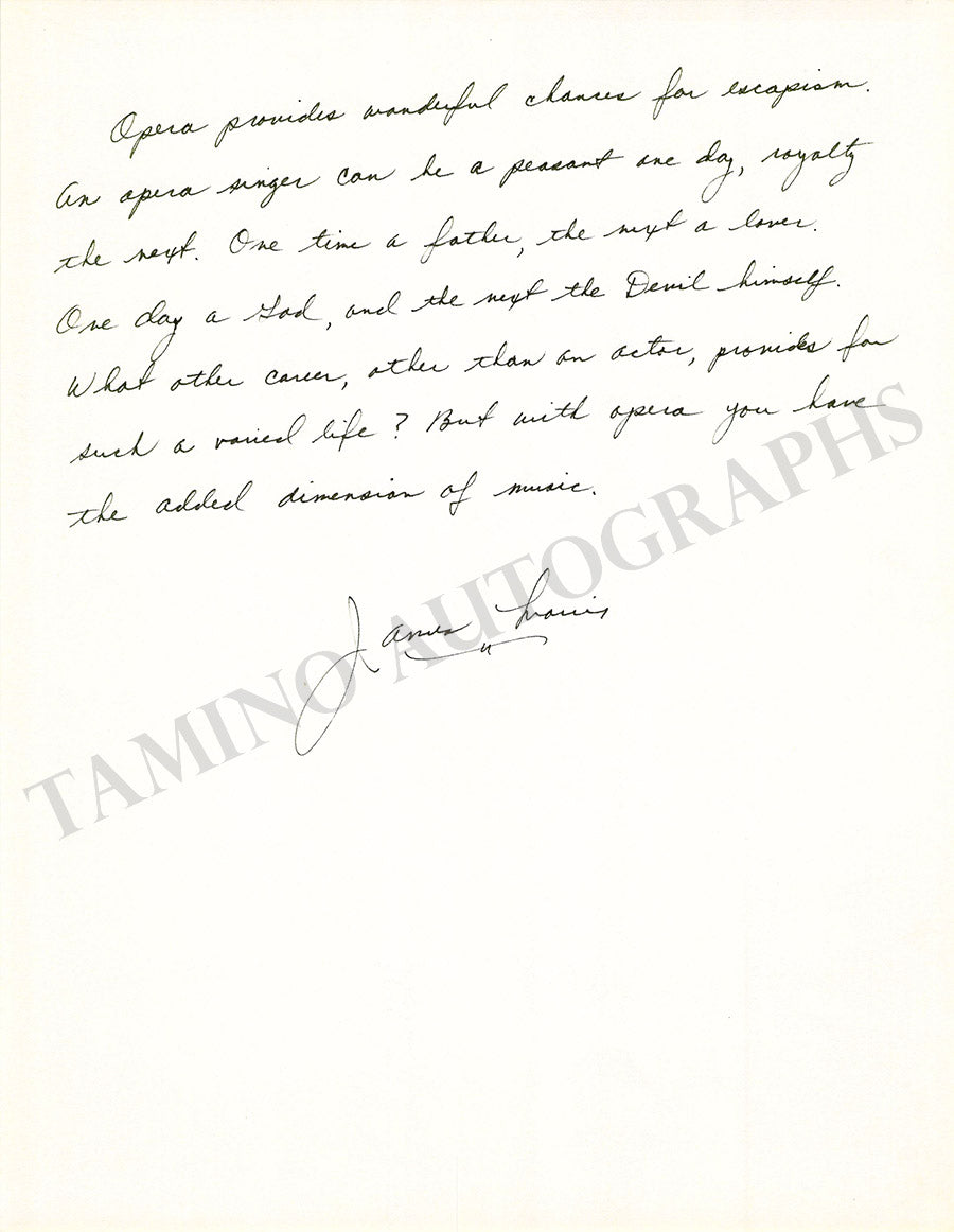 Autograph Explain Essay Opera Singers Collection of 5 Autograph Essays