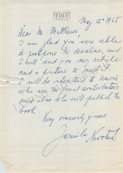 Novotna, Jarmila - Set of 3 Signed Letters